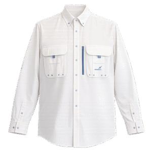 Right Rigger White Long Sleeve Fishing Shirt