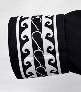 Right Rigger Hooks and Waves Black Embroidered Dress Shirt - Image 4