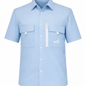 Right Rigger Blue Short Sleeve Fishing Shirt