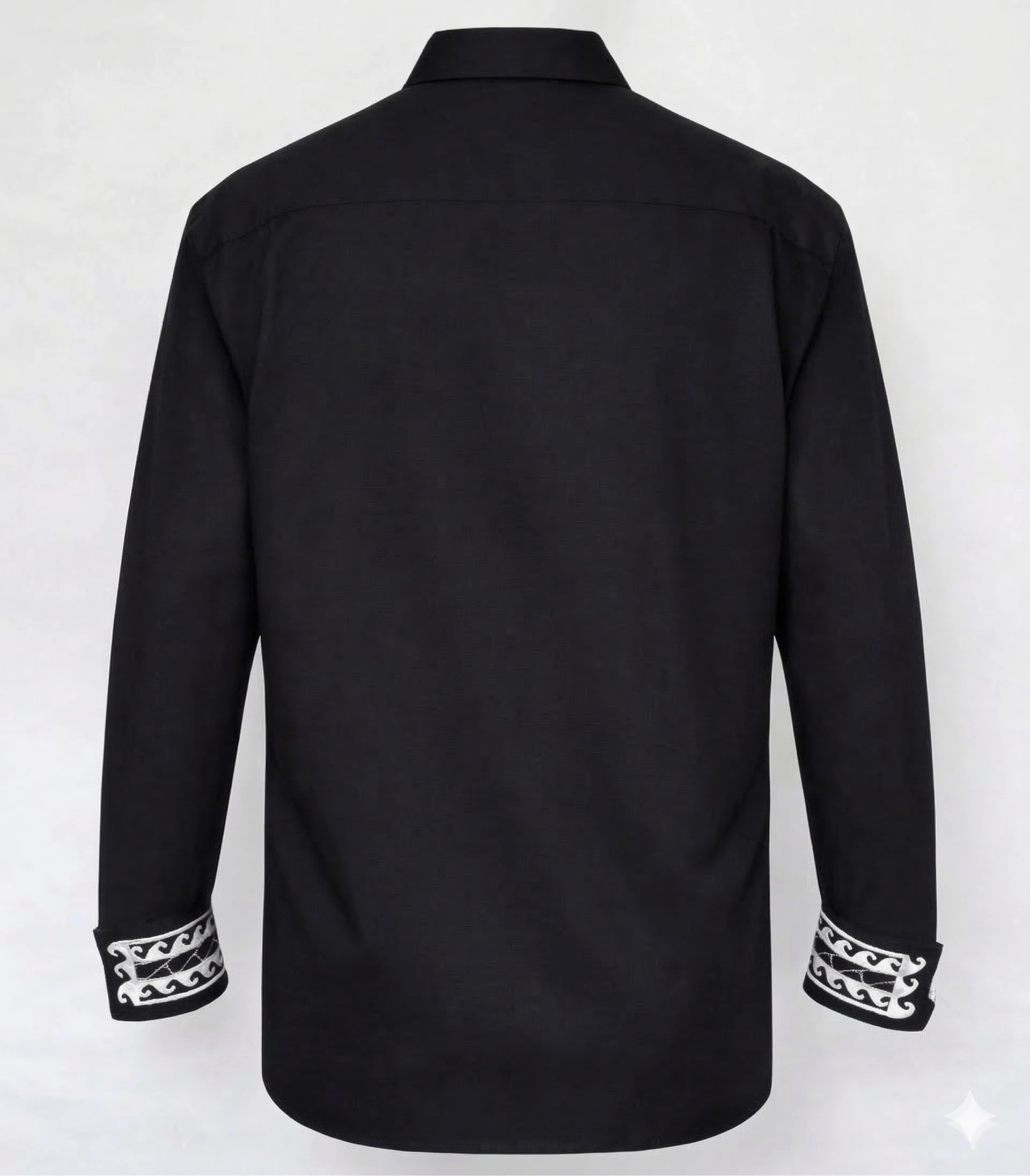 Right Rigger Hooks and Waves Black Embroidered Dress Shirt - Image 2