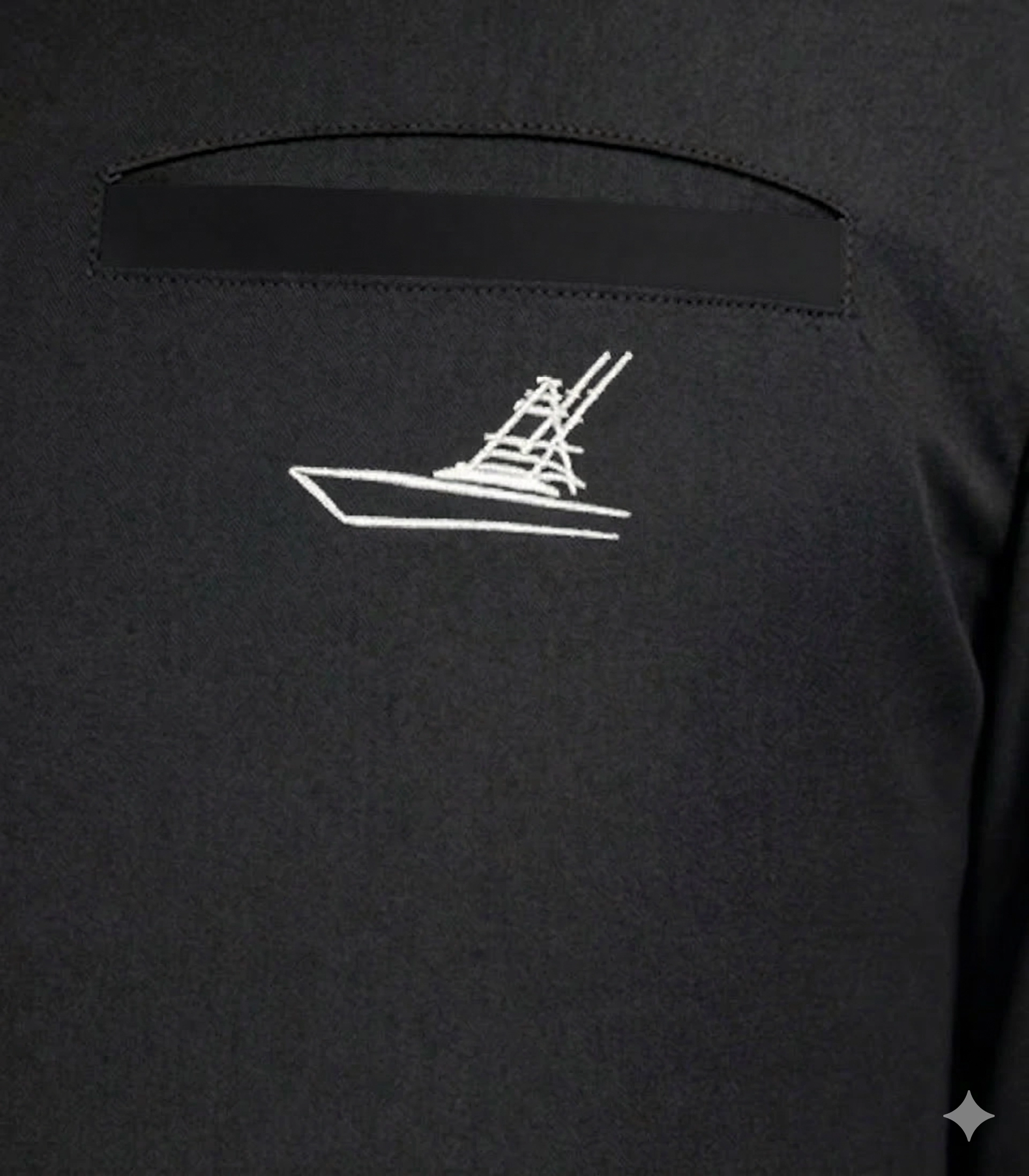 Right Rigger Hooks and Waves Black Embroidered Dress Shirt - Image 5